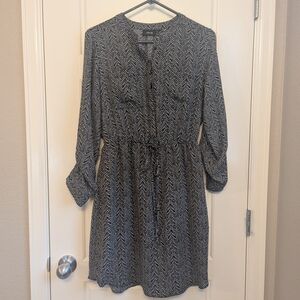 Black and White Patterned Women's Dress